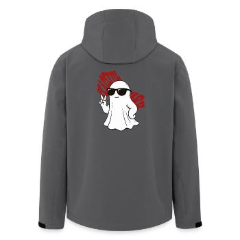 Casual Ghost with Sunglasses - Men’s Recycled Softshell Jacket by Stanley/Stella - black - Back - AI Model Male 185 light (185cm)
