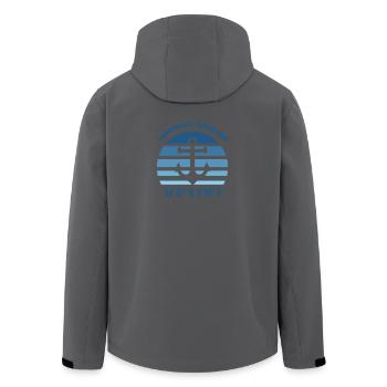 Flensburg, Mer Baltique, Schleswig Holstein, Coordonnées - Veste softshell homme en polyester recyclé Stanley/Stella - noir - Dos - AI Model Male 185 light (185cm)