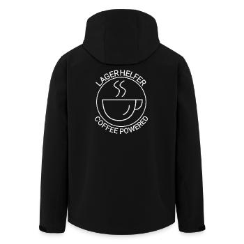 Warehouse Helper Coffee Powered - Men’s Recycled Softshell Jacket by Stanley/Stella - black - Back - AI Model Male 185 light (185cm)