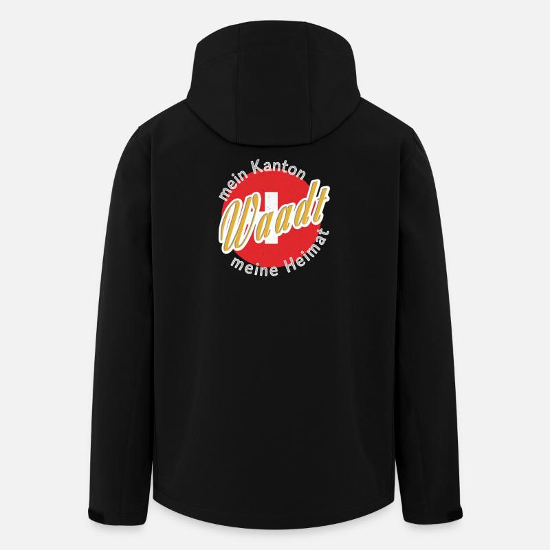Ma patrie Vaud cadeau - Veste softshell homme en polyester recyclé Stanley/Stella - noir