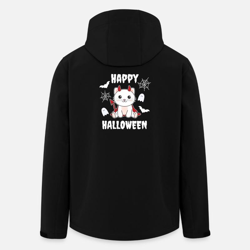Katze Happy Halloween Teufel Kostüm - Recycelte Männer Softshell-Jacke von Stanley/Stella - Schwarz