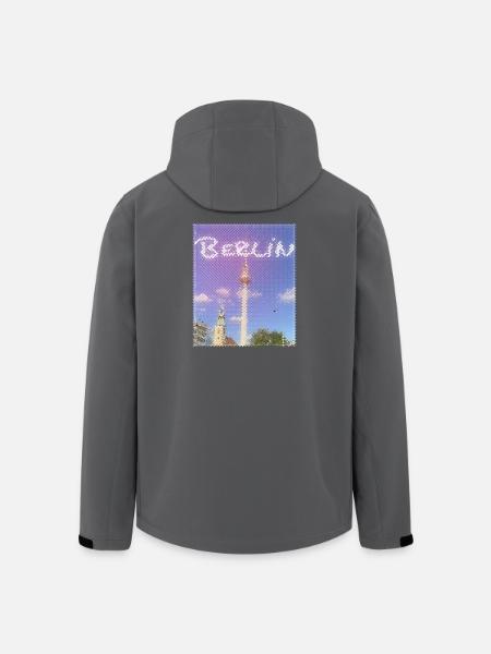 Berlin Fernsehturm Neon Design - Recycelte Männer Softshell-Jacke von Stanley/Stella - Schwarz