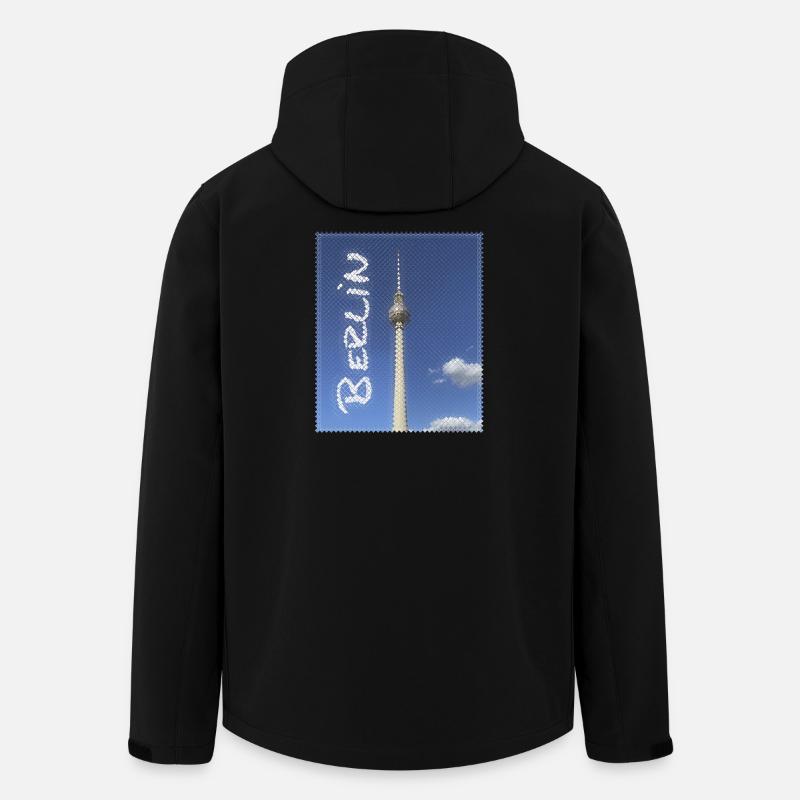 Berlin Fernsehturm Neon Design - Recycelte Männer Softshell-Jacke von Stanley/Stella - Schwarz