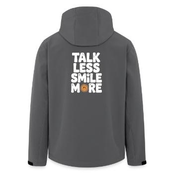 Weniger reden, mehr lächeln - Recycelte Männer Softshell-Jacke von Stanley/Stella - Schwarz - Hinten - AI Model Male 185 light (185cm)