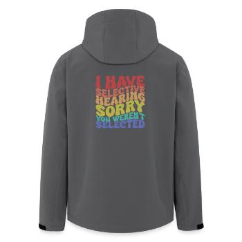 Selective Hearing Sarcastic Saying - Men’s Recycled Softshell Jacket by Stanley/Stella - black - Back - AI Model Male 185 light (185cm)