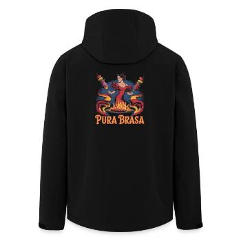 Pura Brasa Feurige Leidenschaft Grillen - Recycelte Männer Softshell-Jacke von Stanley/Stella - Schwarz - Hinten - AI Model Male 185 light (185cm)
