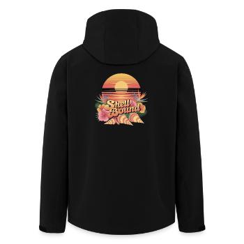 Shell Bound Tropical Sunset Landscape - Men’s Recycled Softshell Jacket by Stanley/Stella - black - Back - AI Model Male 185 light (185cm)