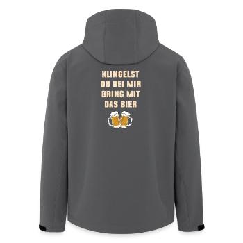 Nachbarschaft Umzugshelfer erste Wohnung - Recycelte Männer Softshell-Jacke von Stanley/Stella - Schwarz - Hinten - AI Model Male 185 light (185cm)