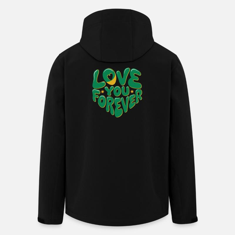 Love You Forever Herz Design - Recycelte Männer Softshell-Jacke von Stanley/Stella - Schwarz