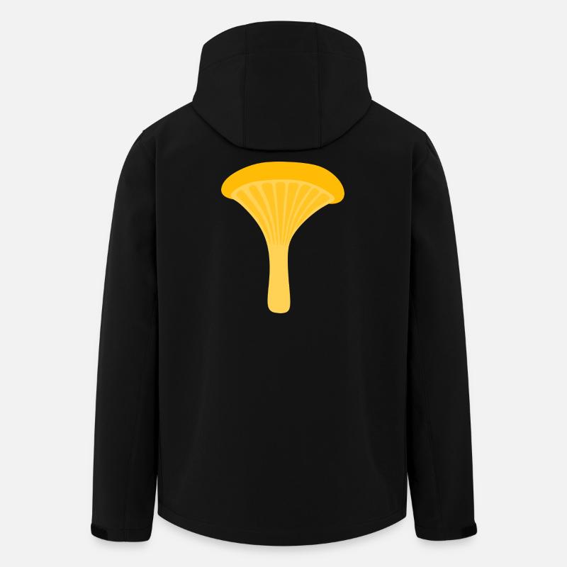 Gelbe Pfifferling-Pilz-Illustration - Recycelte Männer Softshell-Jacke von Stanley/Stella - Schwarz