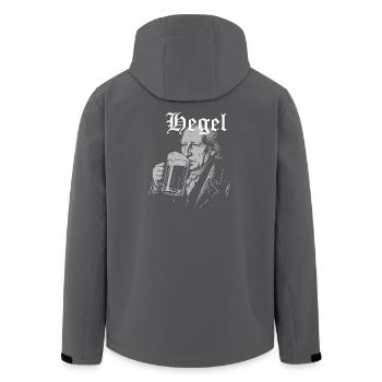 Hegel boit de la bière artisanale - Veste softshell homme en polyester recyclé Stanley/Stella - noir - Dos - AI Model Male 185 light (185cm)