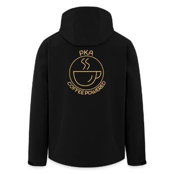 PKA Coffee Powered Pharmacy - Men’s Recycled Softshell Jacket by Stanley/Stella - black - Back - AI Model Male 185 light (185cm)