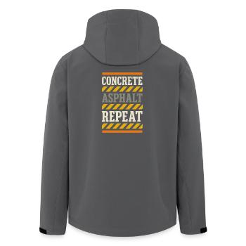 Équipe de construction routière Équipe béton bitumineux - Veste softshell homme en polyester recyclé Stanley/Stella - noir - Dos - AI Model Male 185 light (185cm)