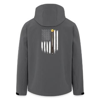 Billard US Drapeau Salle de billard Patriotic Cue Player - Veste softshell homme en polyester recyclé Stanley/Stella - noir - Dos - AI Model Male 185 light (185cm)