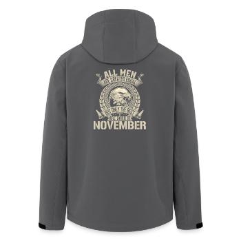November Eagle Unity Design - Recycelte Männer Softshell-Jacke von Stanley/Stella - Schwarz - Hinten - AI Model Male 185 light (185cm)