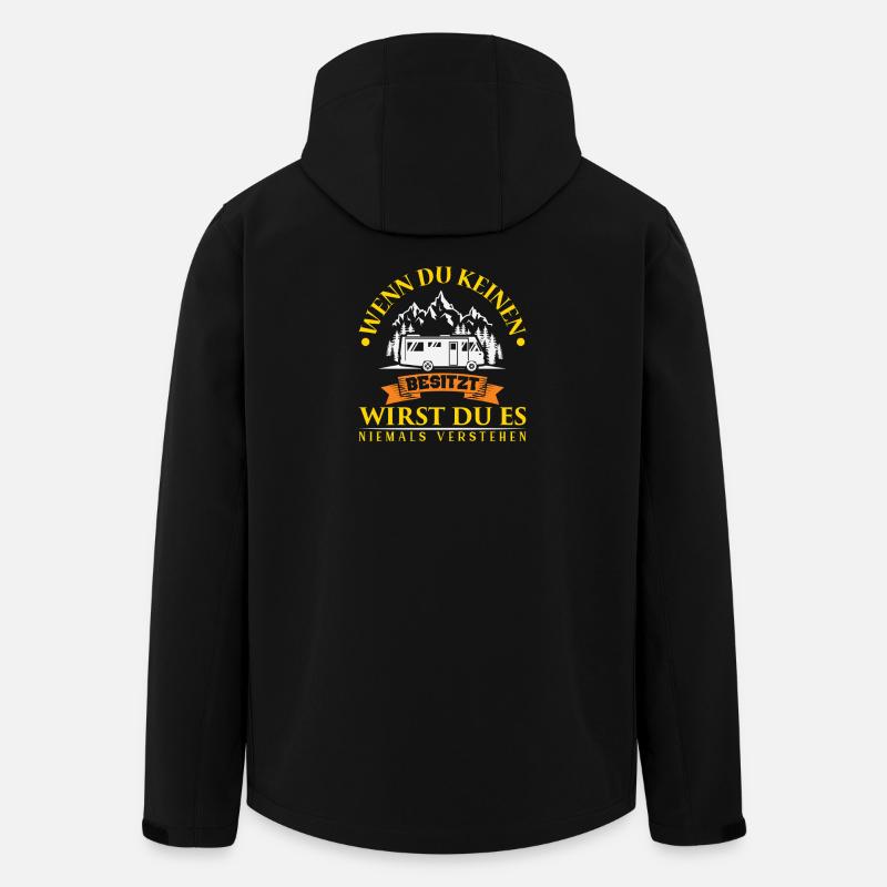 Camper Camping Wohnwagen Spruch - Recycelte Männer Softshell-Jacke von Stanley/Stella - Schwarz