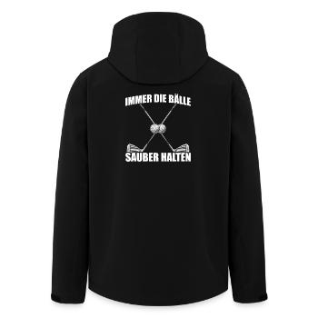 Always keep the balls clean Golfer Golf Golfing - Men’s Recycled Softshell Jacket by Stanley/Stella - black - Back - AI Model Male 185 light (185cm)
