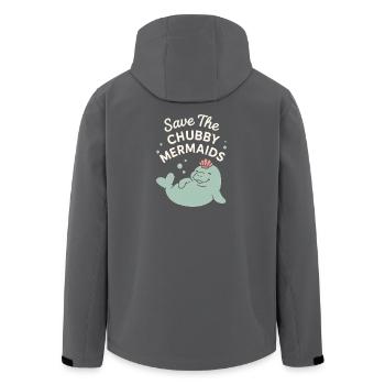 Lamantin passionné bœuf de mer amateur de salade d’amour - Veste softshell homme en polyester recyclé Stanley/Stella - charbon - Dos - AI Model Male 185 light (185cm)