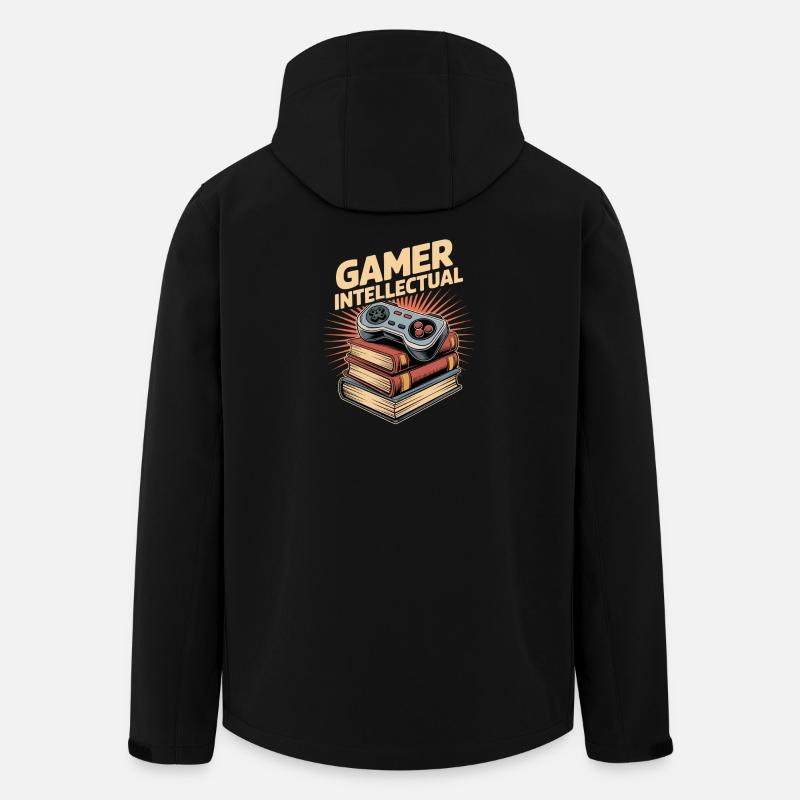 Gamer Intellectual Controller Bücherstapel - Recycelte Männer Softshell-Jacke von Stanley/Stella - Schwarz