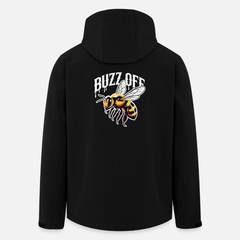 Bee Buzz Off Illustration - Men’s Recycled Softshell Jacket by Stanley/Stella - black