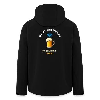 WiFi bière design drôle - Veste softshell homme en polyester recyclé Stanley/Stella - noir - Dos - AI Model Male 185 light (185cm)