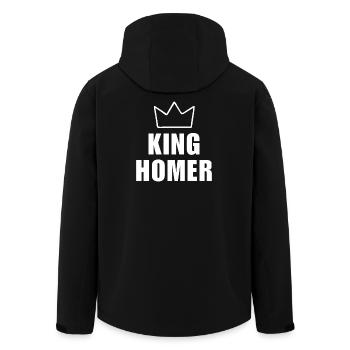 Nom d’Homère avec lettre H - Chemise de la Couronne du Roi - Veste softshell homme en polyester recyclé Stanley/Stella - noir - Dos - AI Model Male 185 light (185cm)