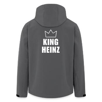 Nom Heinz avec lettre H - Chemise King Crown - Veste softshell homme en polyester recyclé Stanley/Stella - noir - Dos - AI Model Male 185 light (185cm)