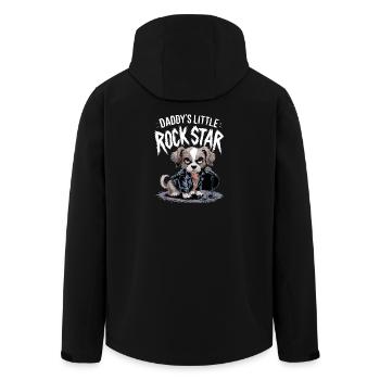 Canine with leather jacket - Men’s Recycled Softshell Jacket by Stanley/Stella - black - Back - AI Model Male 185 light (185cm)