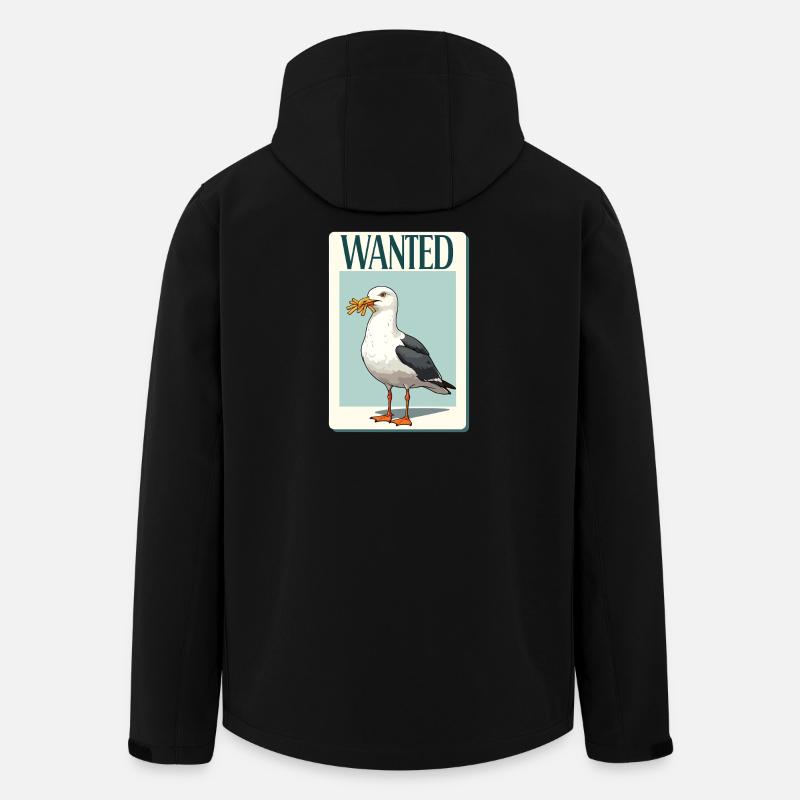 Wanted Seagull with Fries - Men’s Recycled Softshell Jacket by Stanley/Stella - black