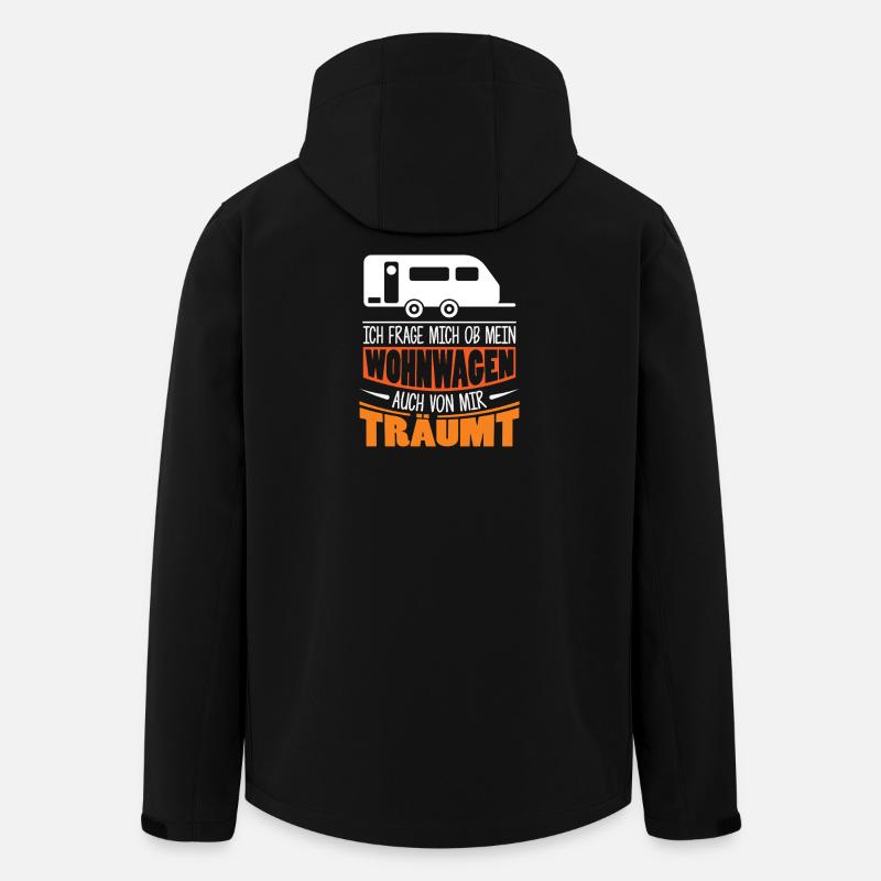 Camper Camping Wohnwagen Spruch - Recycelte Männer Softshell-Jacke von Stanley/Stella - Schwarz