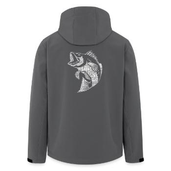 Angeln Wort Kunst Geschenk Design - Recycelte Männer Softshell-Jacke von Stanley/Stella - Anthrazit - Hinten - AI Model Male 185 light (185cm)