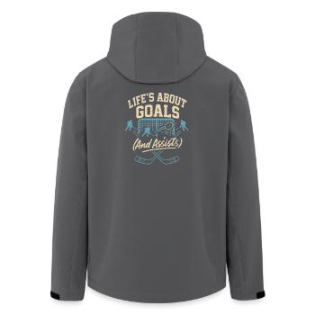 Ich bin nicht zum Reden hier - Recycelte Männer Softshell-Jacke von Stanley/Stella - Schwarz - Hinten - AI Model Male 185 light (185cm)