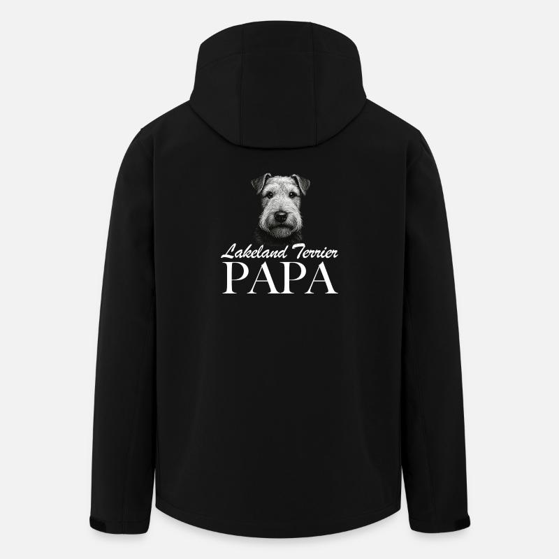 Papa Lakeland Terrier - Veste softshell homme en polyester recyclé Stanley/Stella - noir
