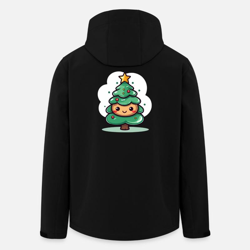 Cute Christmas Tree Mascot Design - Men’s Recycled Softshell Jacket by Stanley/Stella - black