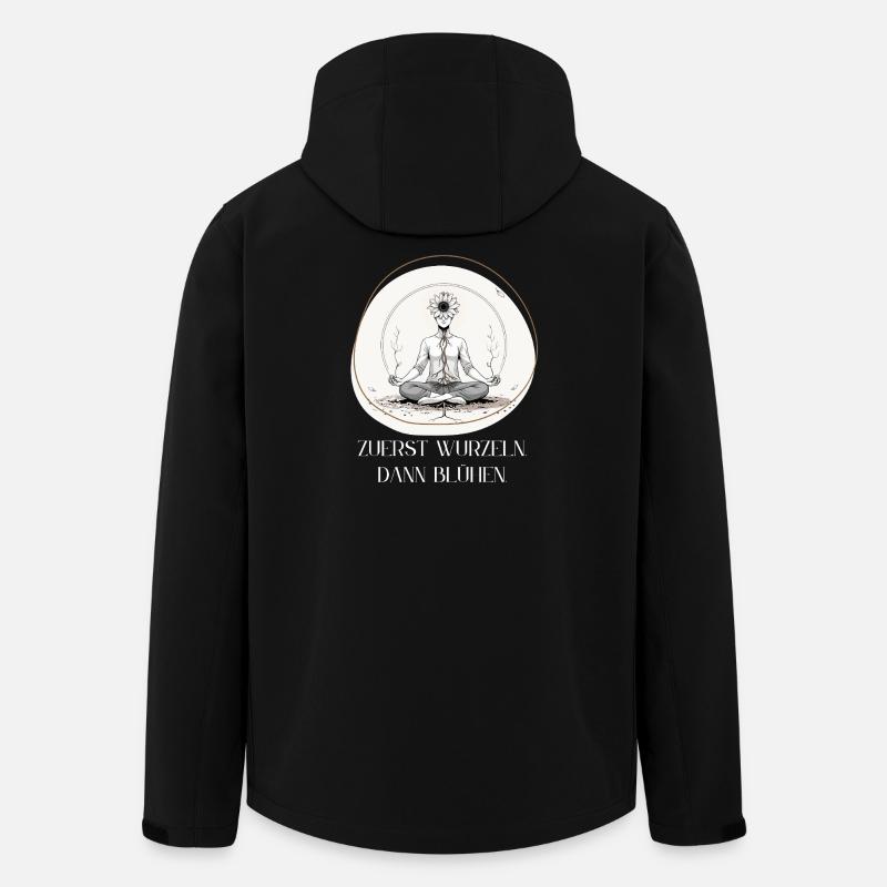 Root meditation with flower crown - Men’s Recycled Softshell Jacket by Stanley/Stella - black