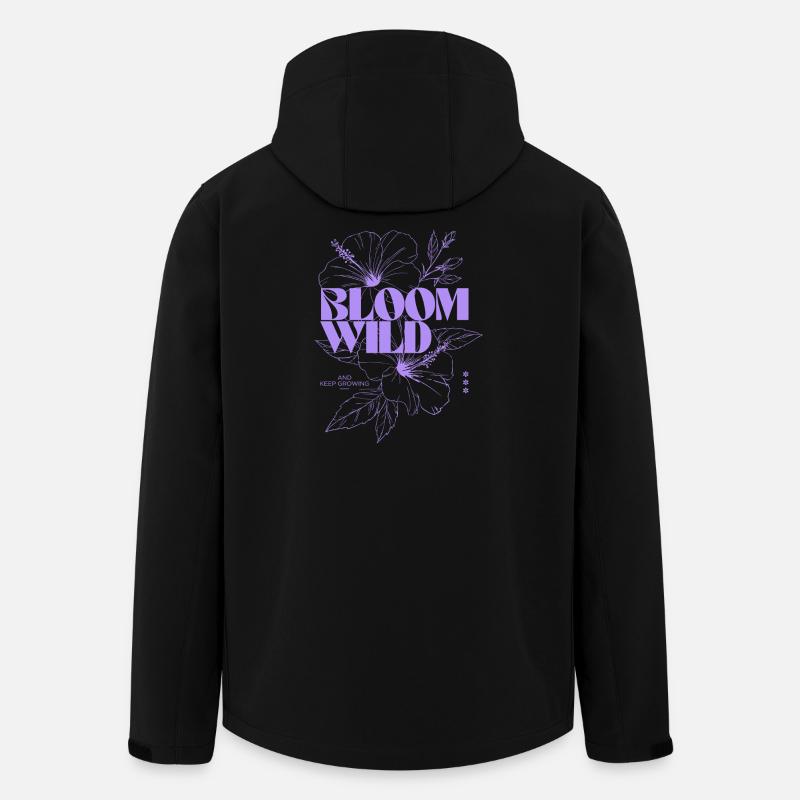 Bloom Wild Botanische Illustration - Recycelte Männer Softshell-Jacke von Stanley/Stella - Schwarz