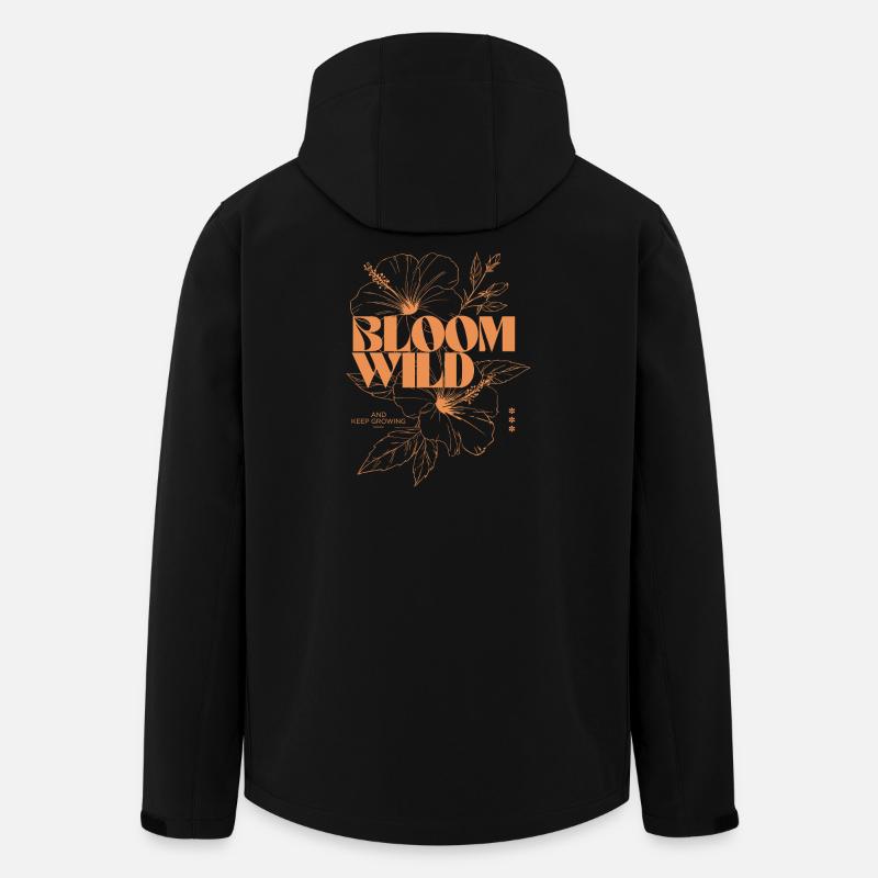 Bloom Wild Blumenmuster - Recycelte Männer Softshell-Jacke von Stanley/Stella - Schwarz