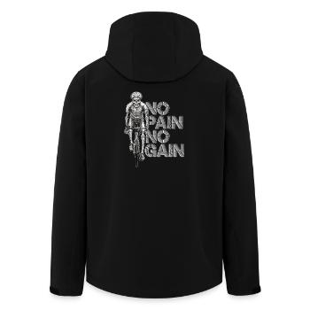 NO PAIN NO GAIN - Avec le vélo de route vers le succès sportif - Veste softshell homme en polyester recyclé Stanley/Stella - noir - Dos - AI Model Male 185 light (185cm)