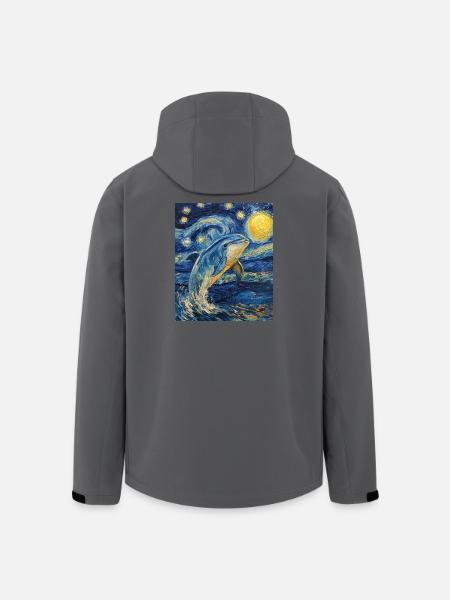 Delfin Van Gogh Style Starry - Men’s Recycled Softshell Jacket by Stanley/Stella - black