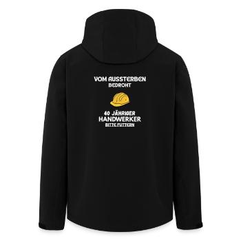 Lustiges Handwerker T-Shirt für den 40. Geburtstag - Recycelte Männer Softshell-Jacke von Stanley/Stella - Schwarz - Hinten - AI Model Male 185 light (185cm)