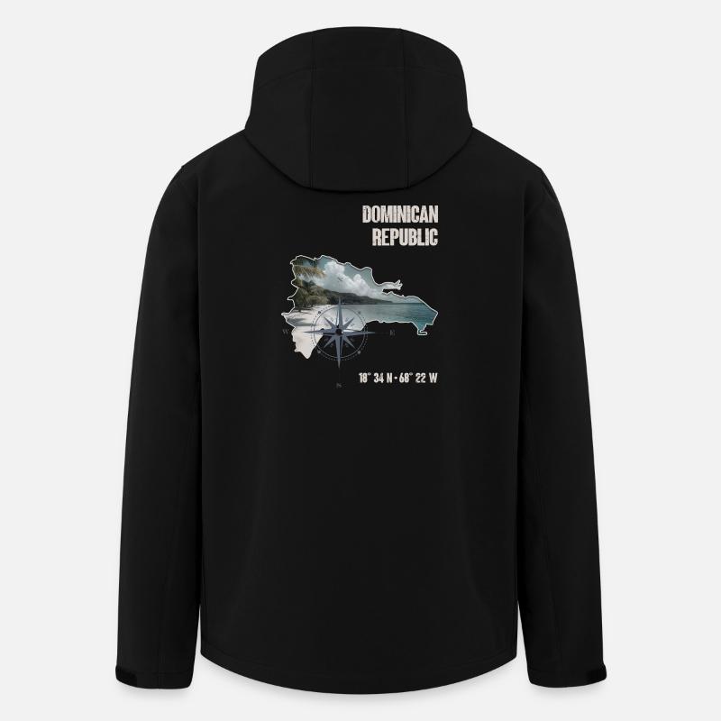Dominican Republic Compass Tropical - Men’s Recycled Softshell Jacket by Stanley/Stella - black