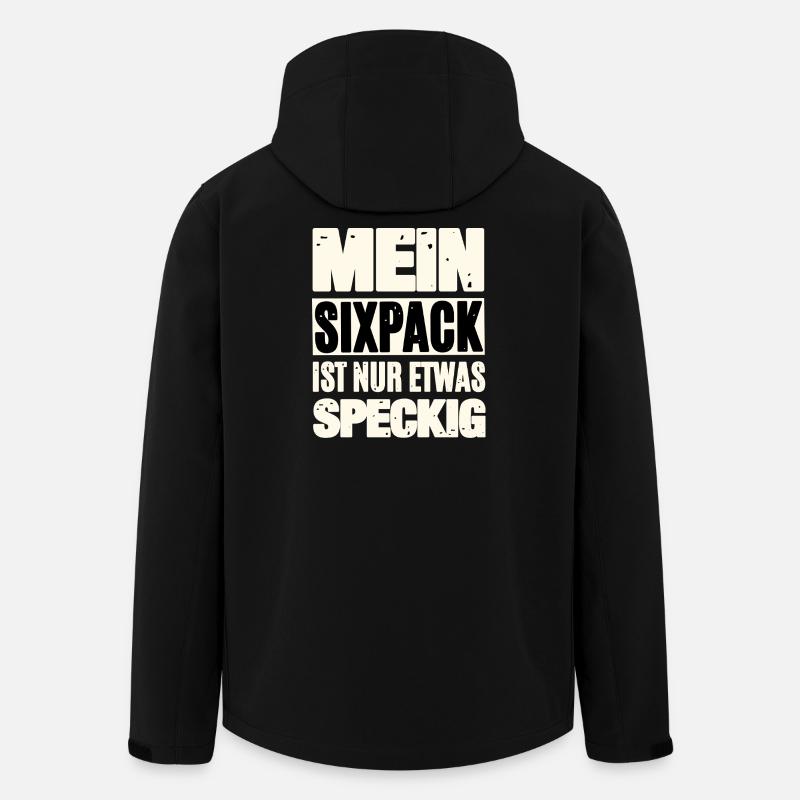 Funny Six-Pack Saying - Men’s Recycled Softshell Jacket by Stanley/Stella - black