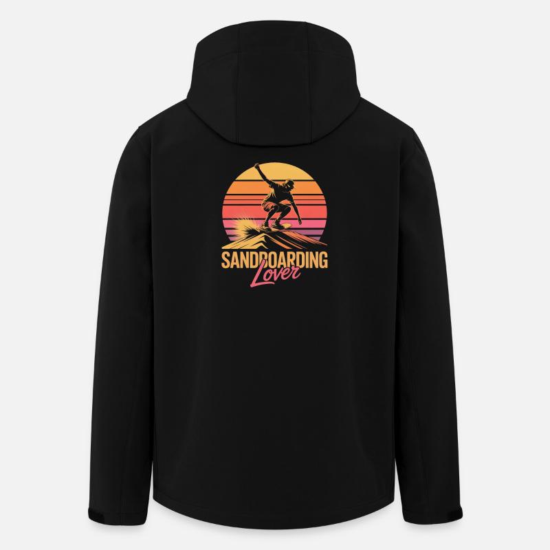 Retro Sunset Sandboarder Lover Summer Sandboarding - Men’s Recycled Softshell Jacket by Stanley/Stella - black