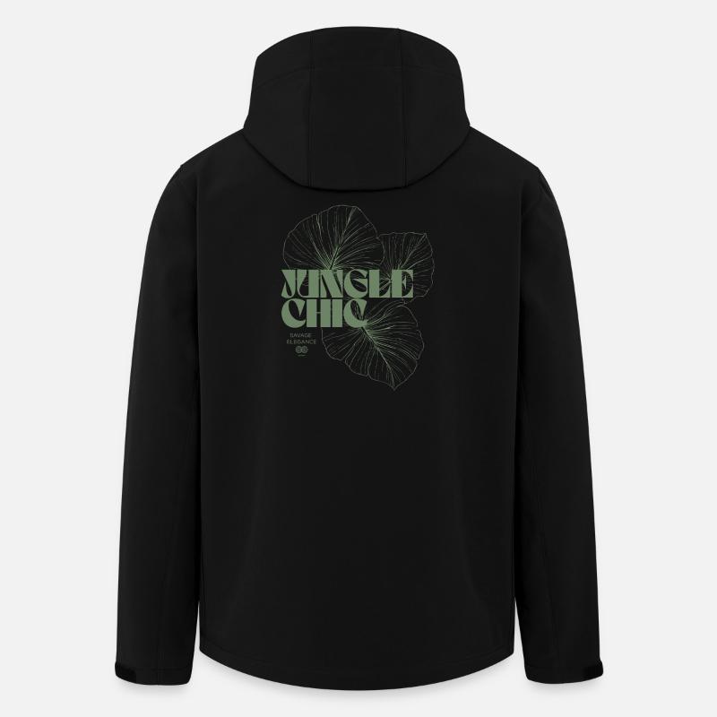 Tropical Leaf Monstera Design - Men’s Recycled Softshell Jacket by Stanley/Stella - black