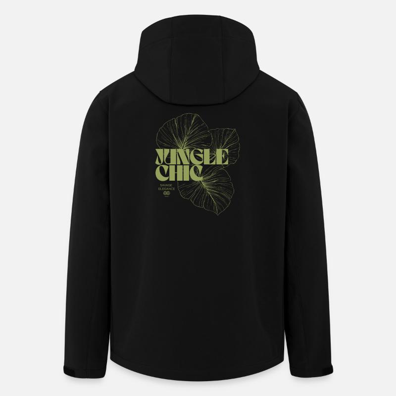 Dschungelblatt-Abenteuer-Design - Recycelte Männer Softshell-Jacke von Stanley/Stella - Schwarz