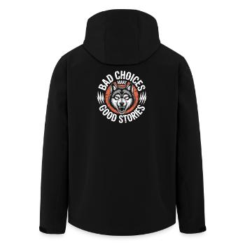 Bad Choices Make Good Stories Wolf - Men’s Recycled Softshell Jacket by Stanley/Stella - black - Back - AI Model Male 185 light (185cm)