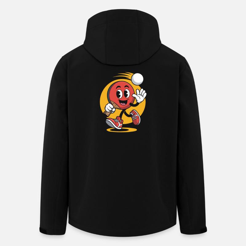 Funny Table Tennis Cartoon - Recycelte Männer Softshell-Jacke von Stanley/Stella - Schwarz