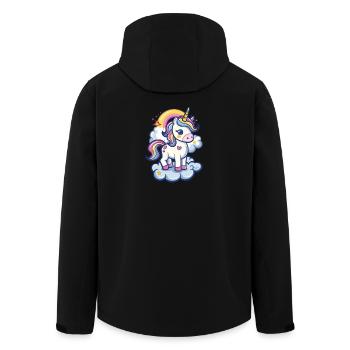 Magischer Einhorn-Traum mit Regenbogen - Recycelte Männer Softshell-Jacke von Stanley/Stella - Schwarz - Hinten - AI Model Male 185 light (185cm)