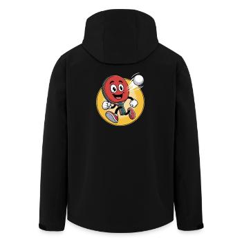Conception de dessin animé de tennis de table - Veste softshell homme en polyester recyclé Stanley/Stella - noir - Dos - AI Model Male 185 light (185cm)