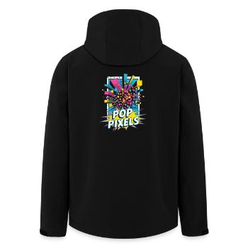 Pop Pixels Pop Culture Rétro Jeu vidéo - Veste softshell homme en polyester recyclé Stanley/Stella - noir - Dos - AI Model Male 185 light (185cm)